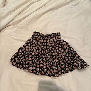 Pins & Needles Black Skater Skirt with Pink Floral Print